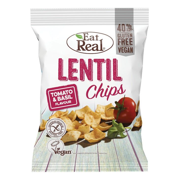 Eat Real Tomato &amp;amp; Basil Lentil Chips 113g