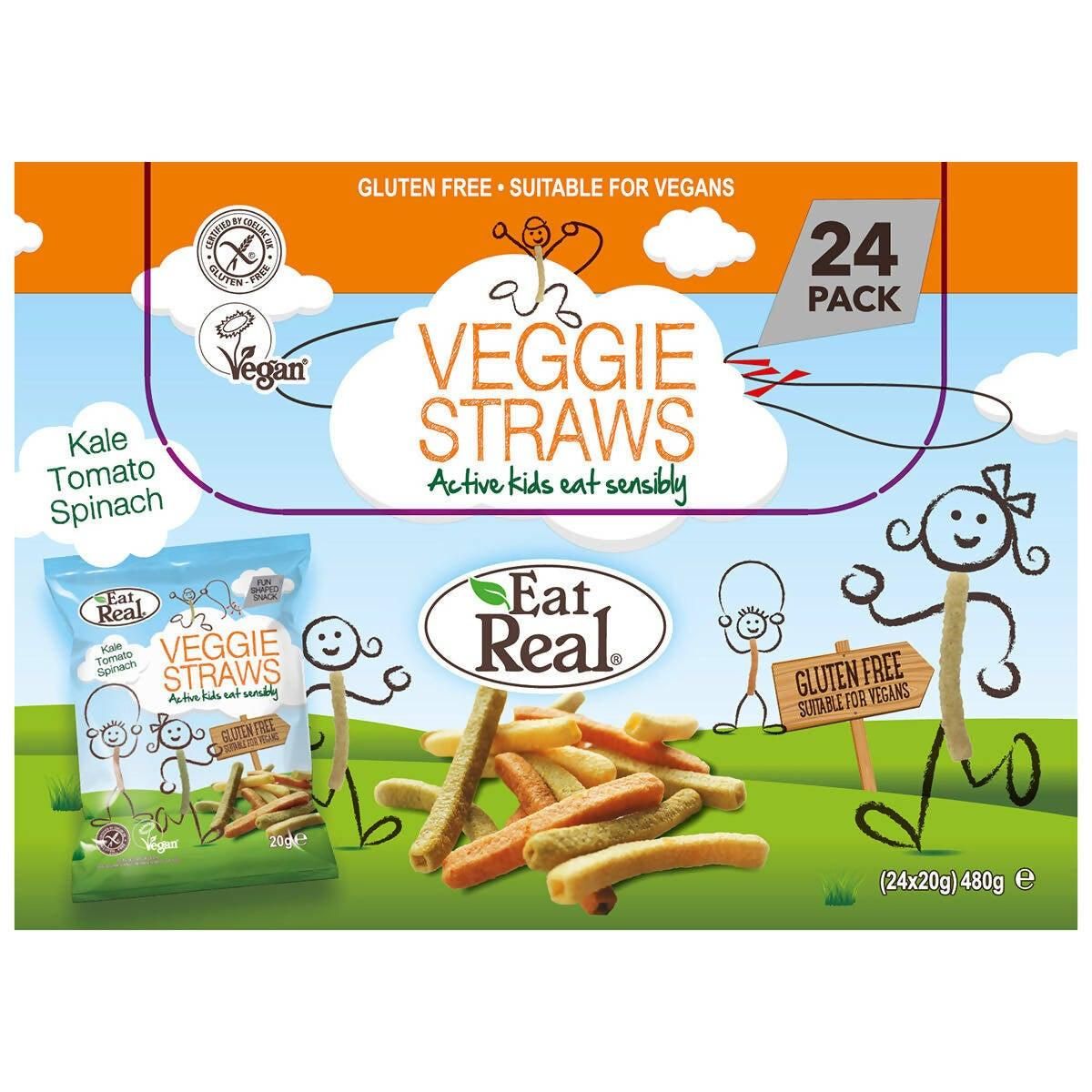 Eat Real Veggie Straws, 24 x 20g