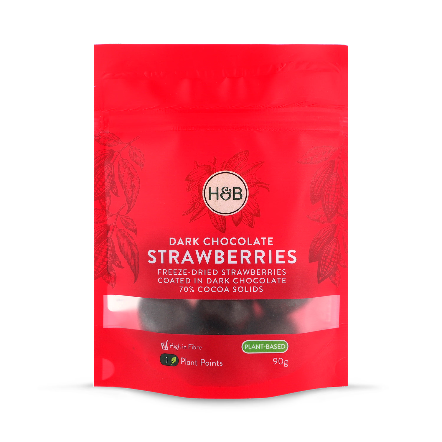 Holland & Barrett Dark Chocolate Strawries 90g, UK version