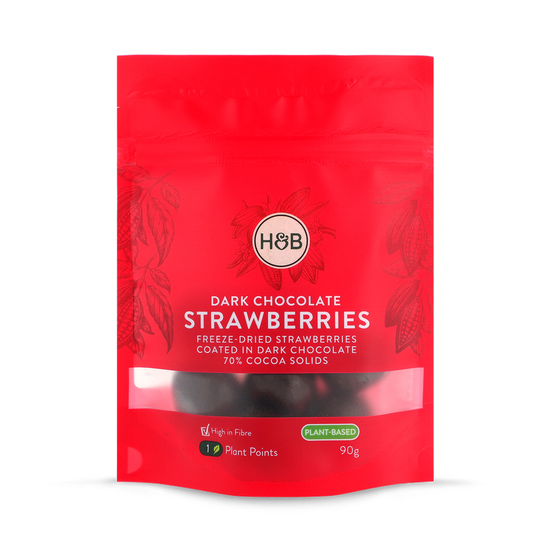 Holland & Barrett Dark Chocolate Strawries 90g, UK version