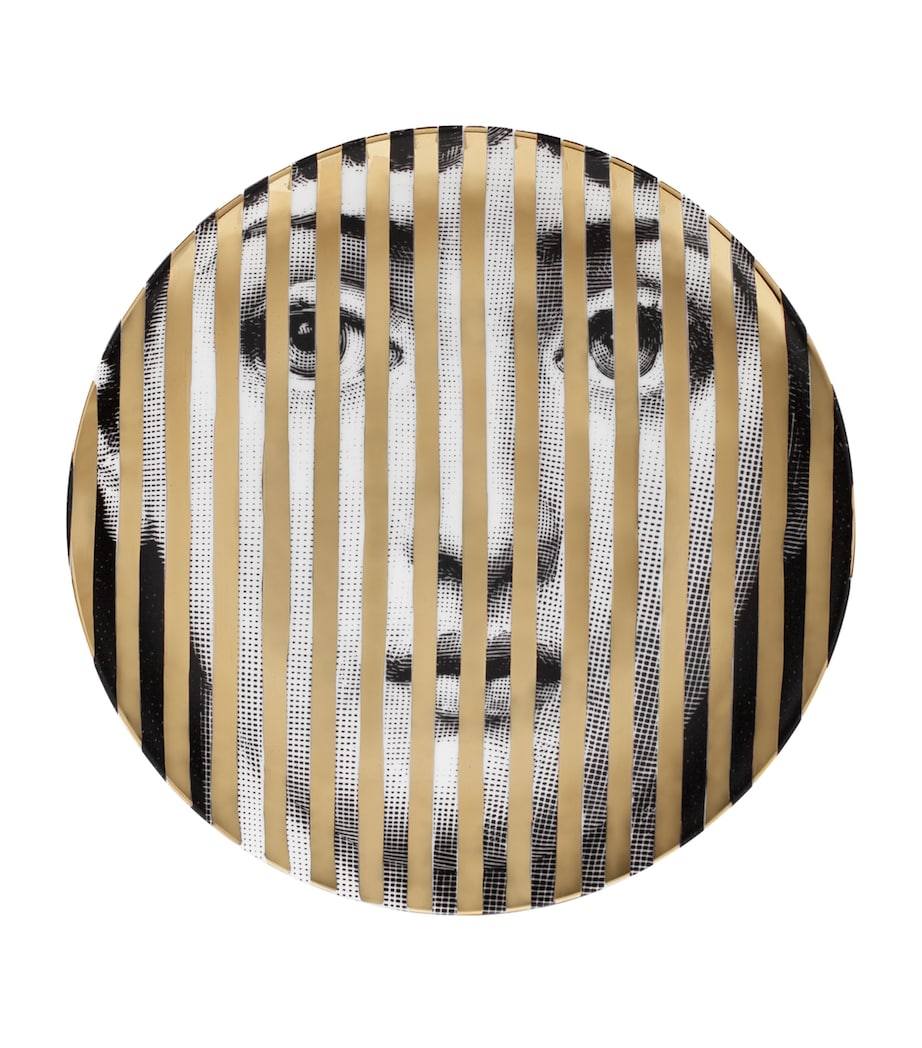 Fornasetti wall plate No.34 gold-tone stripes 26cm, UK version