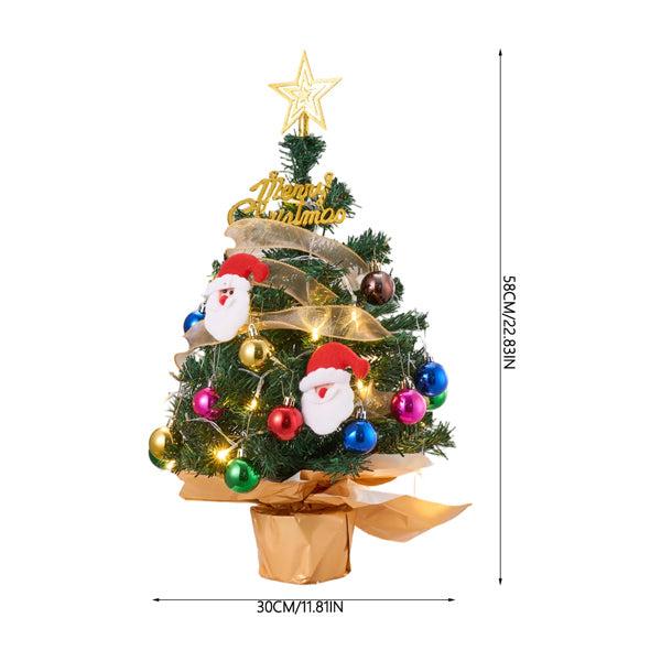 Livingandhome small Christmas tree with lights 58cm - British product
