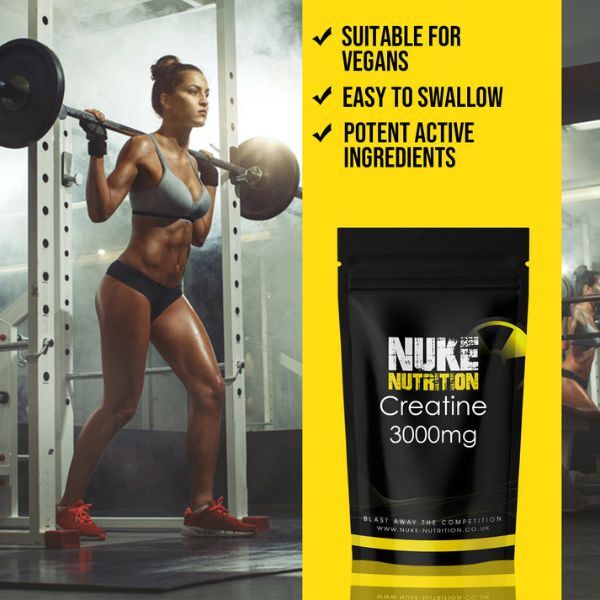 Nuke Nutrition Creatine Monohydrate Capsules 3000mg-180ct GOODS Superdrug   