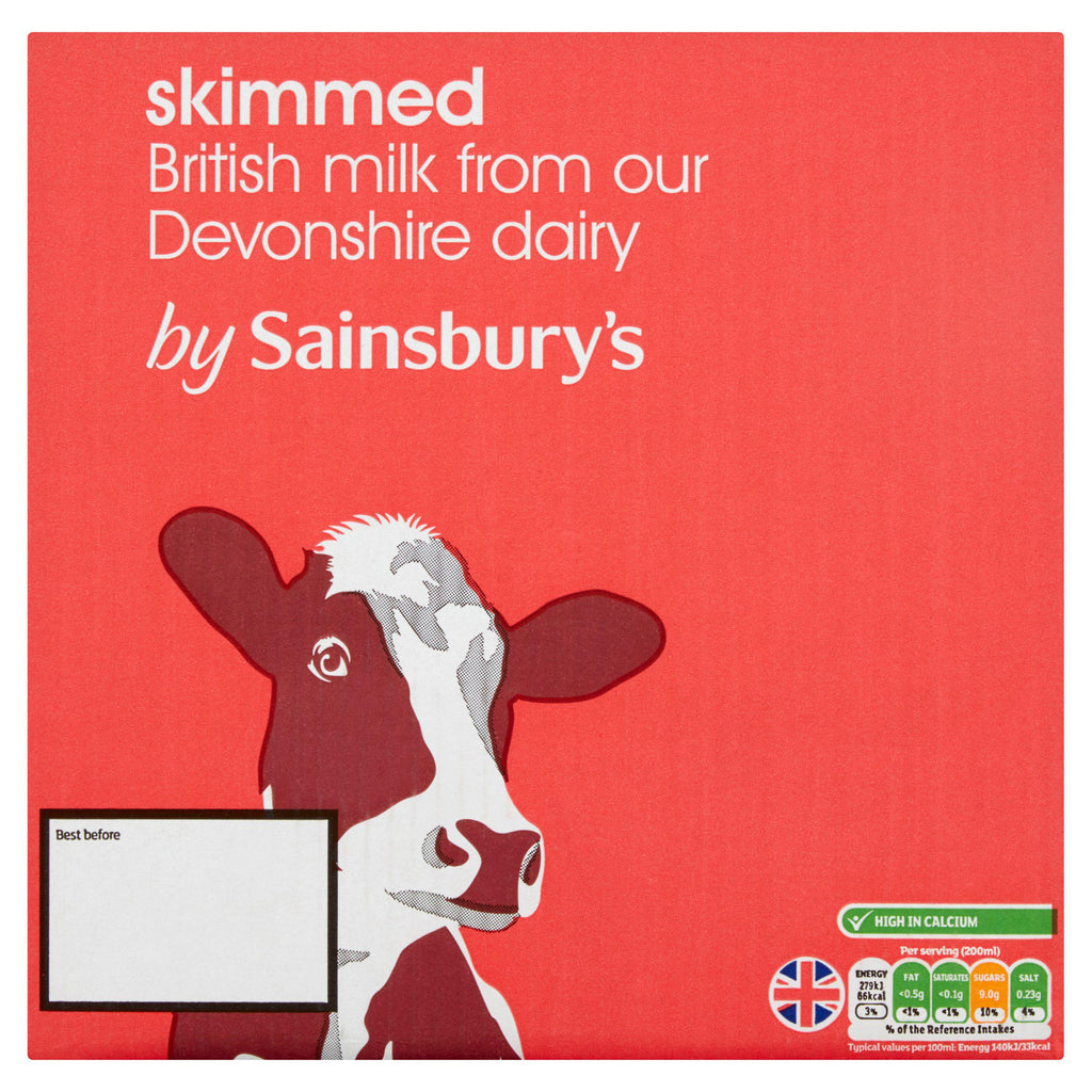 Sainsbury's Skimmed Long Life Milk 6x1L