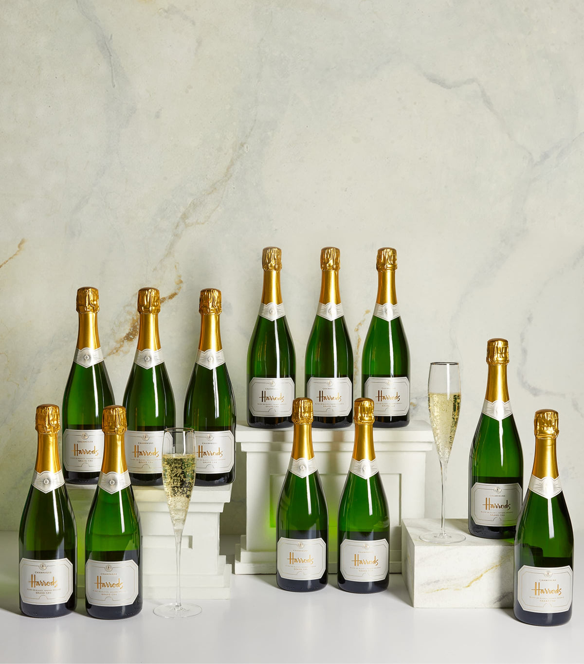 Harrods Blanc de Blancs Grand Cru Champagne Non-Vintage case of 12 bottles, UK version