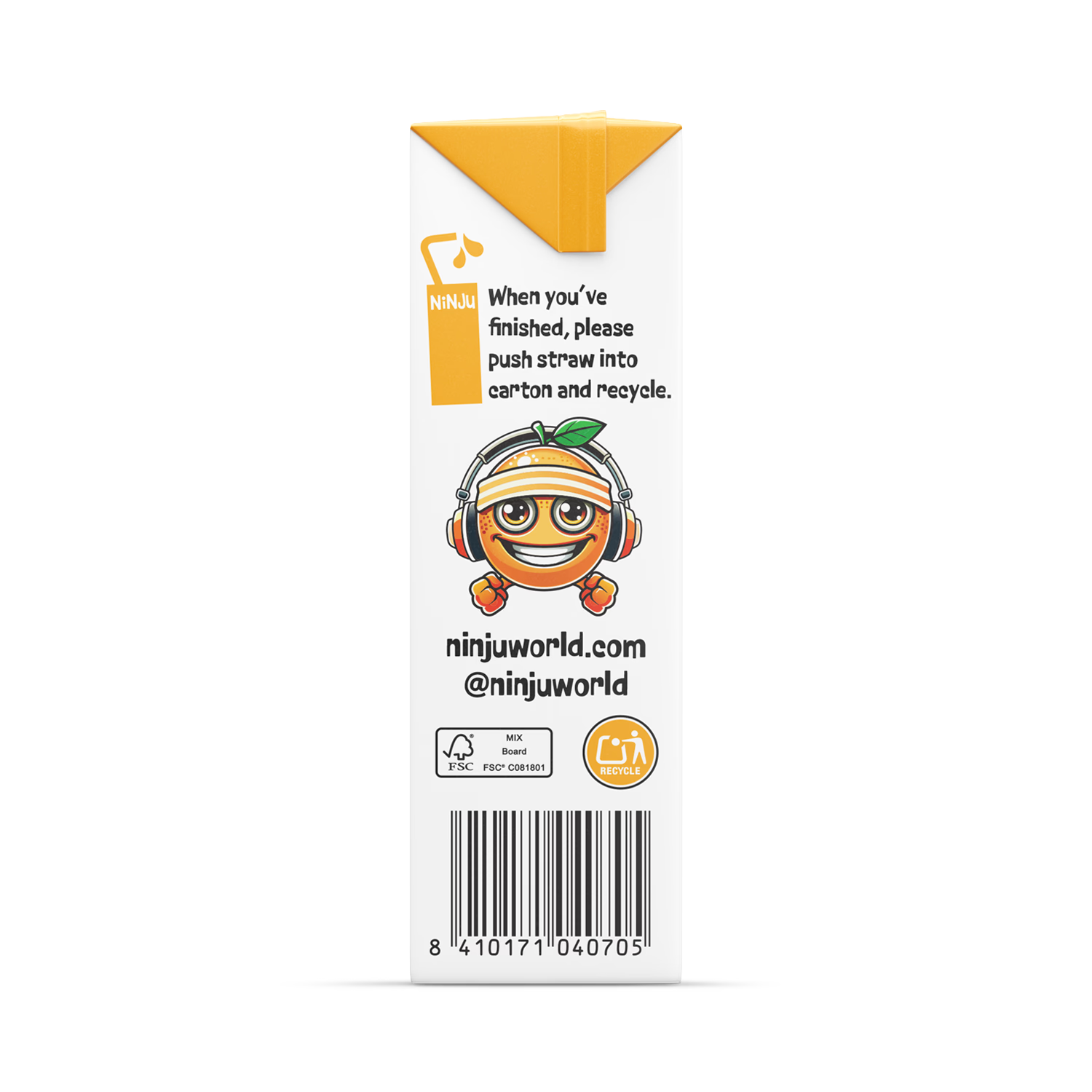 Ninju Orange & Mango vitamin water 200ml, imported from the UK