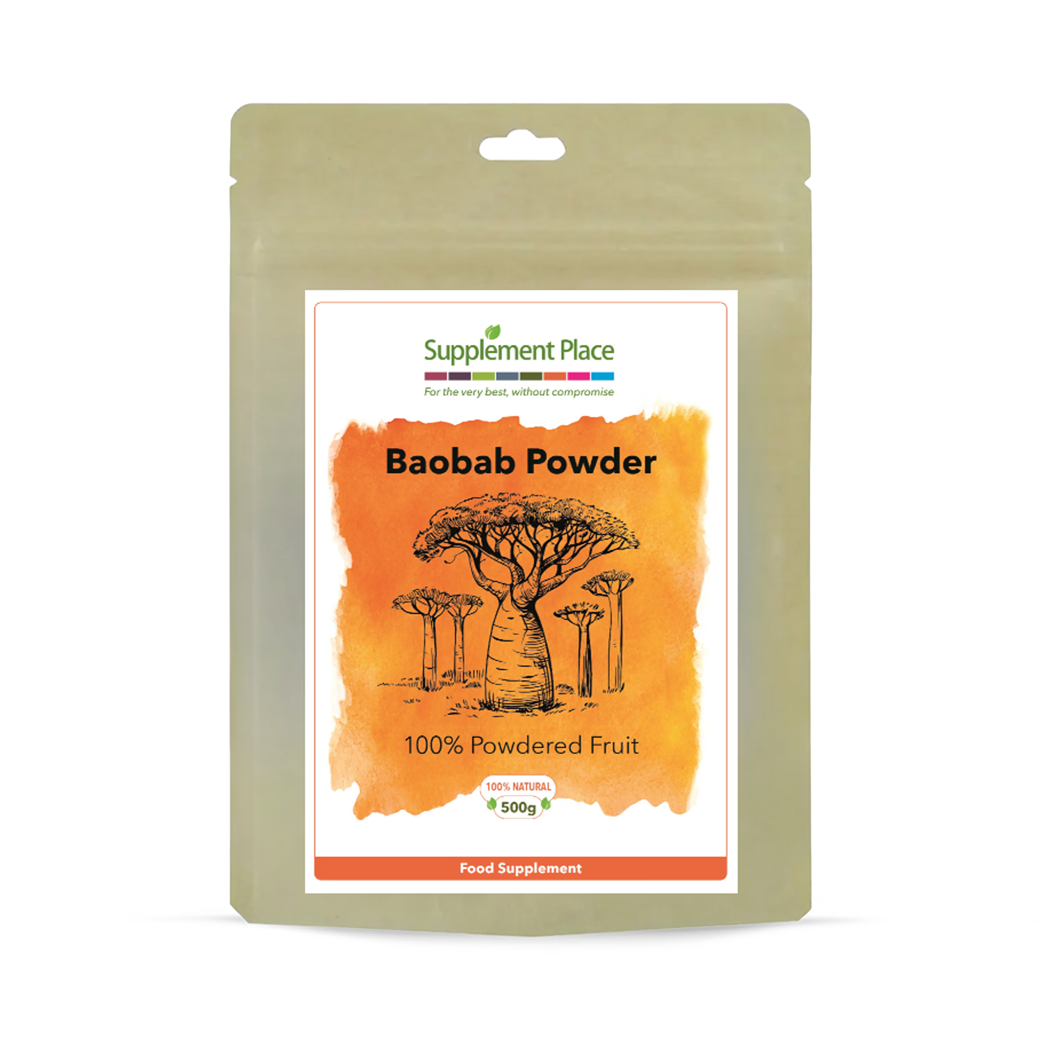 Supplement Place organic baobab powder 500g - British product
