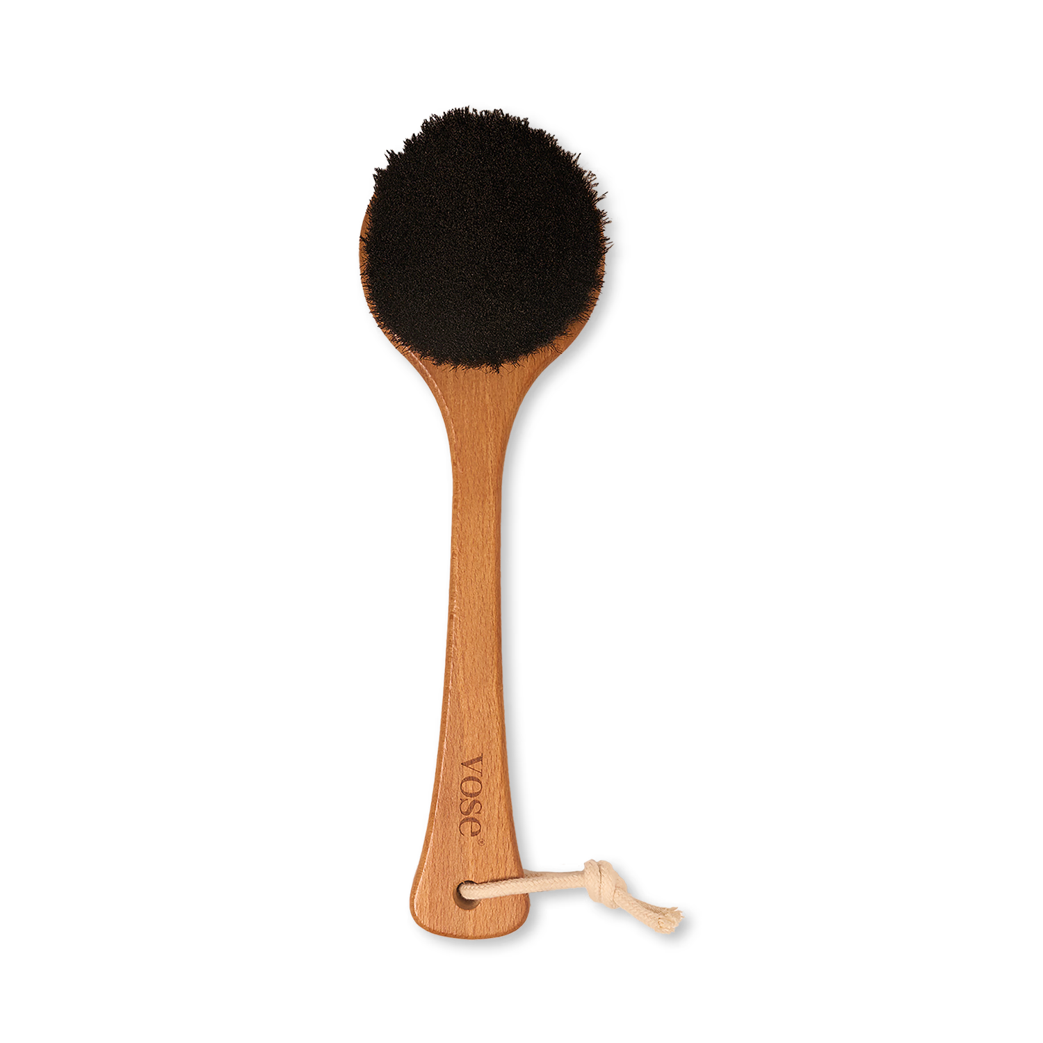 Horse hair dry body brush, hornbeam wood handle, UK version