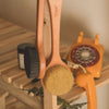 Horse hair dry body brush, hornbeam wood handle, UK version