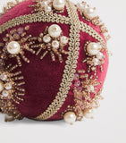 Harrods velvet jewelled Christmas bauble (British brand)