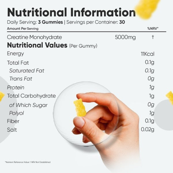 WeightWorld Creatine Gummies natural lemon 90 count - British product