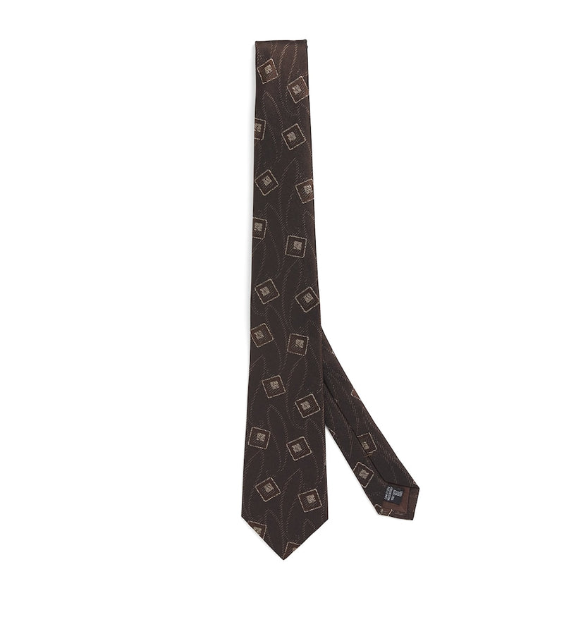 Giorgio Armani silk geometric jacquard tie 8cm - British product