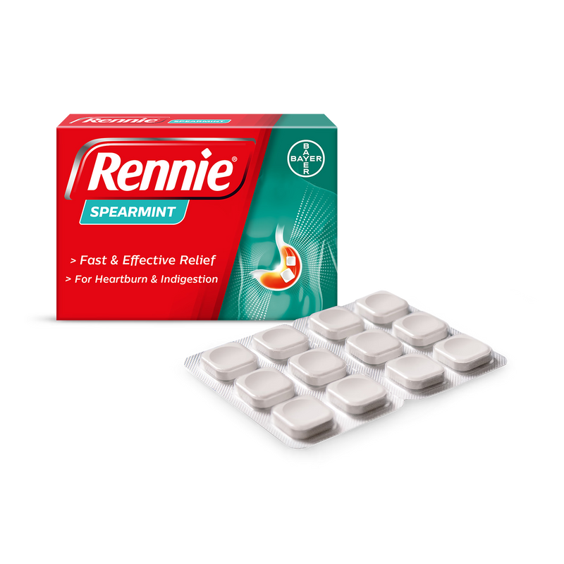 Rennie Spearmint chewable tablets 36 count, imported from the UK