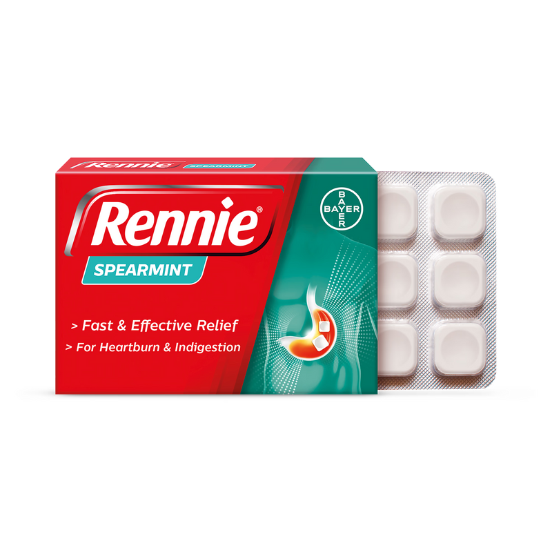 Rennie Spearmint chewable tablets 36 count, imported from the UK