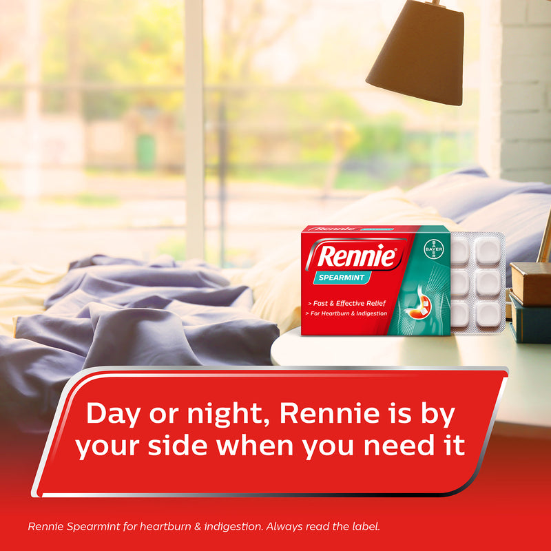 Rennie Spearmint chewable tablets 36 count, imported from the UK