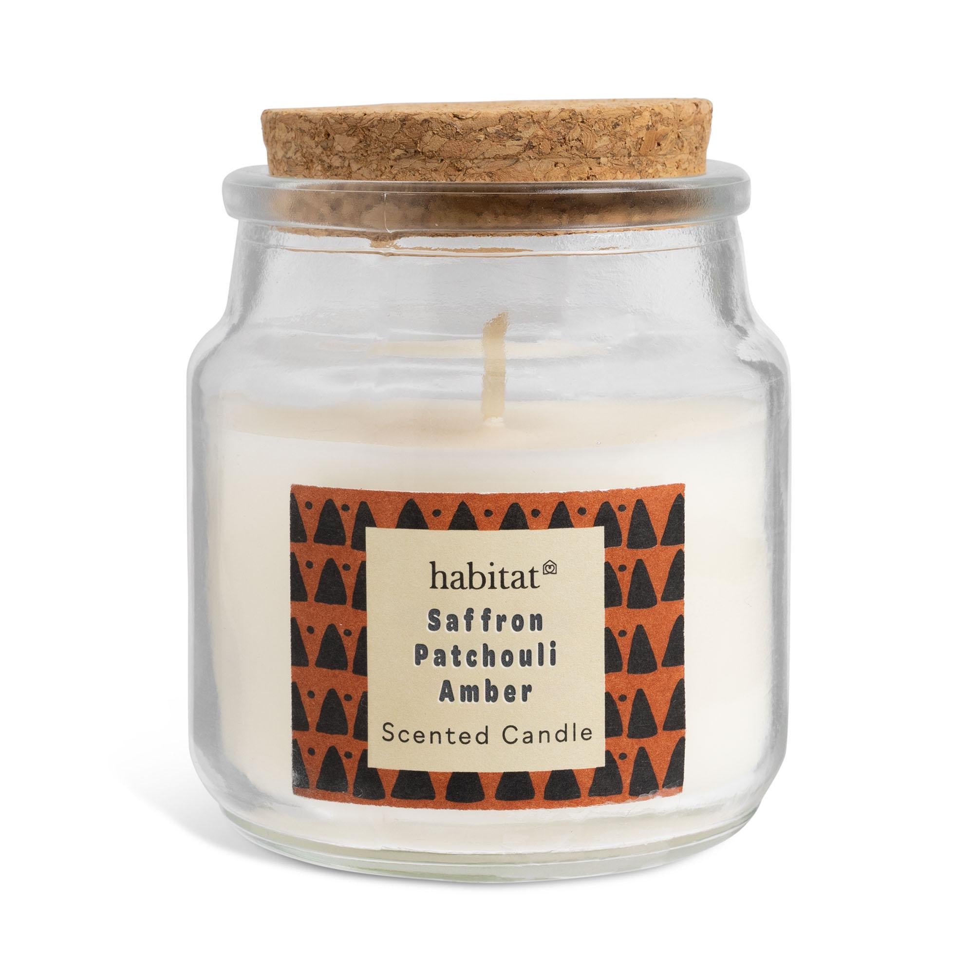 Habitat Saffron, Patchouli & Amber Candle with Cork Lid GOODS Sainsburys   