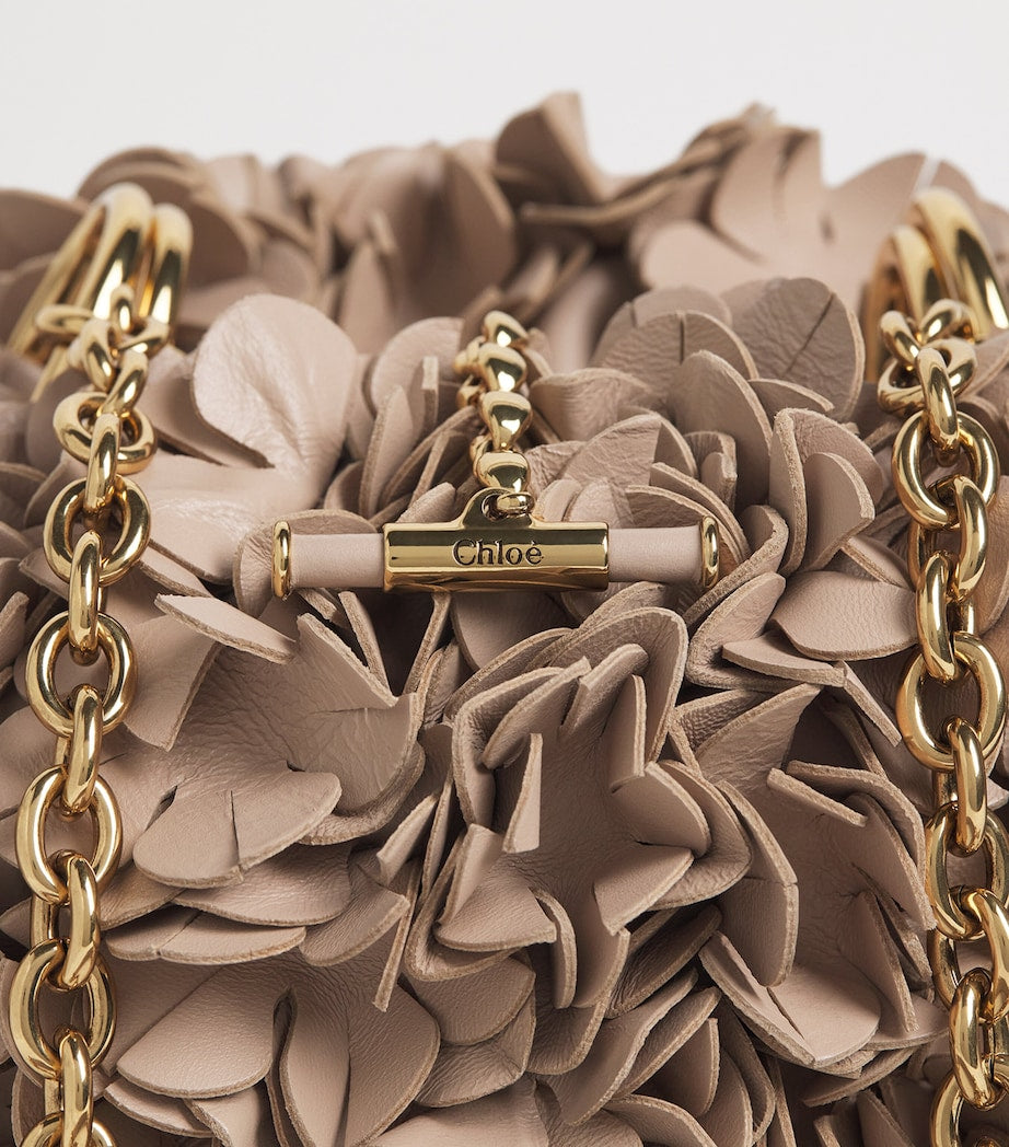 Chloé lambskin Plissé shoulder bag hand-stitched flowers (British brand)