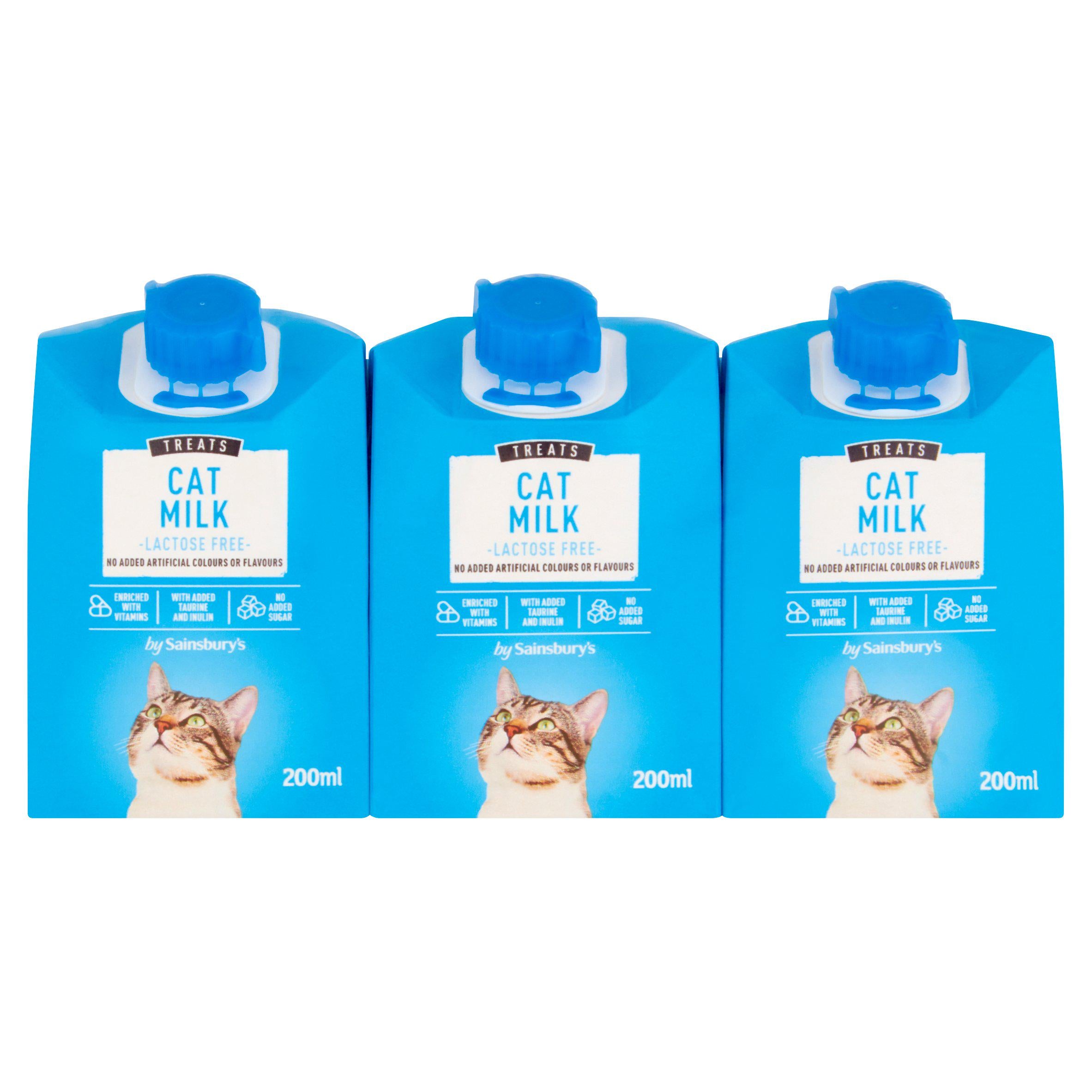 Sainsbury’s Cat Milk 3x200ml Cat treats & milk Sainsburys   