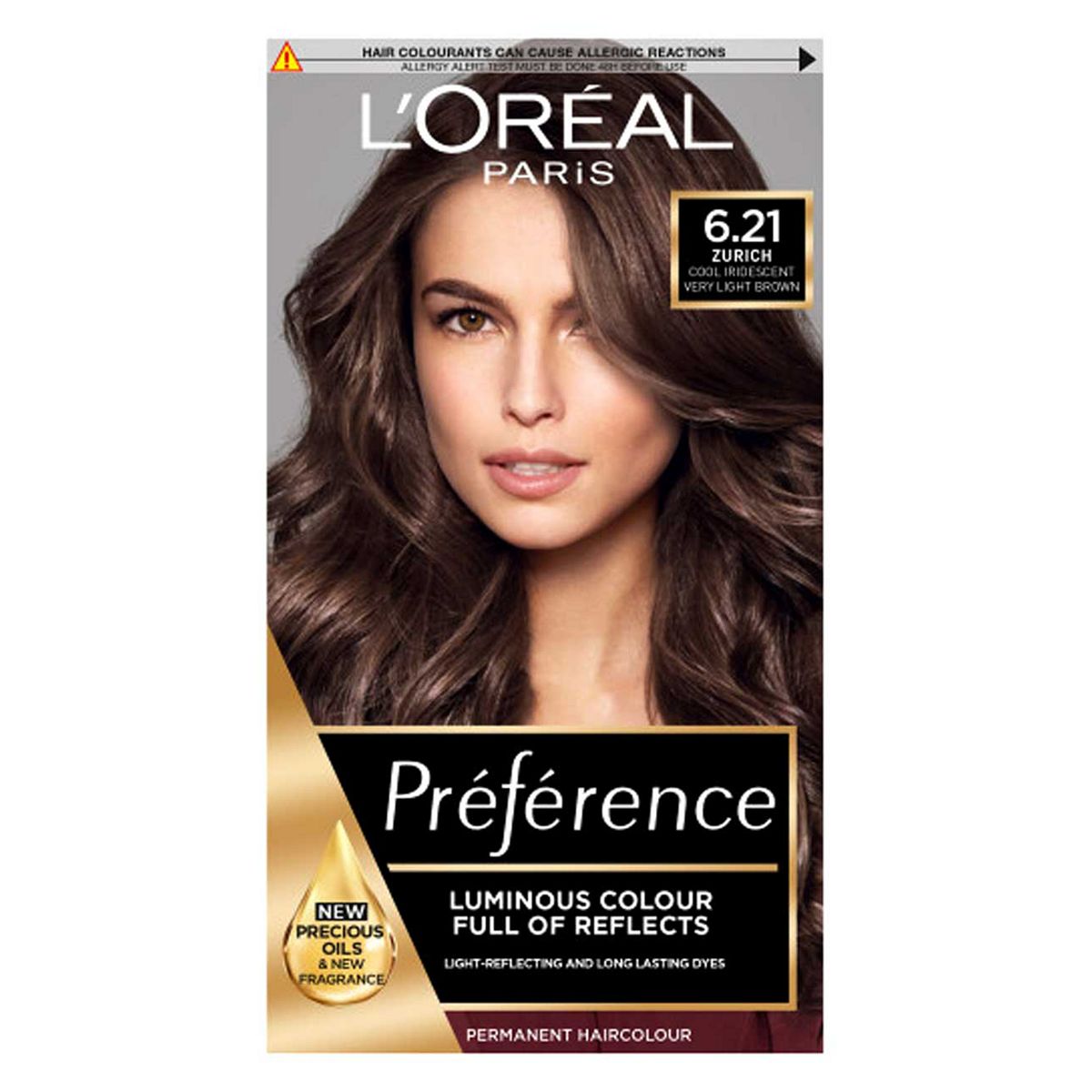 L’Oréal Paris Preference Permanent Hair Dye, Luminous Colour, Cool Iridescent Very Light Brown 6.21 GOODS Boots   