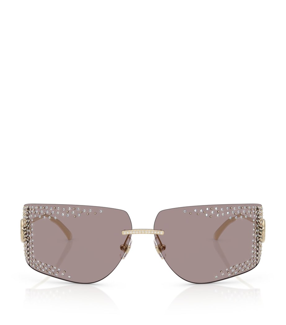 Jimmy Choo crystal embellished wire-frame sunglasses - British product