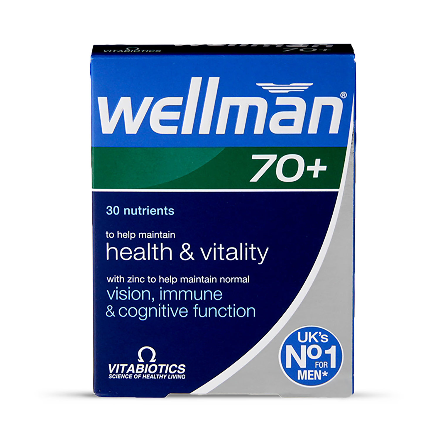 Vitabiotics Wellman 70+ Men's Multivitamin 30 Tablets (British brand)