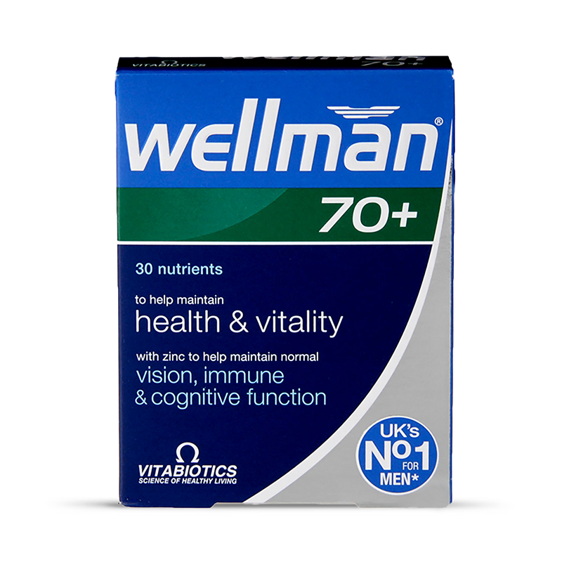 Vitabiotics Wellman 70+ Men's Multivitamin 30 Tablets (British brand)