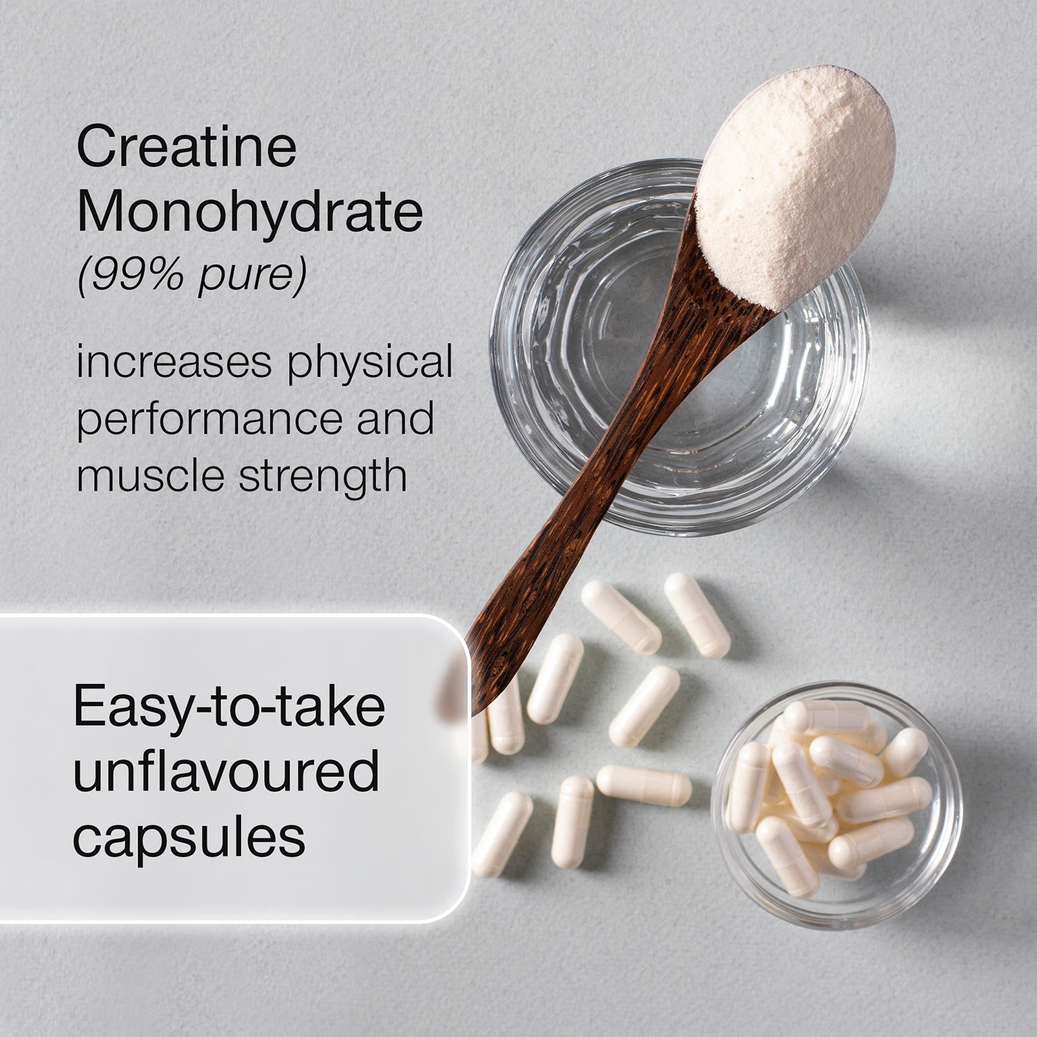 SuperSelf Creatine Monohydrate 3000mg capsules, imported from the UK