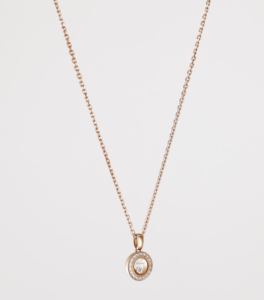 Chopard rose gold Happy Diamonds pendant necklace (British brand)
