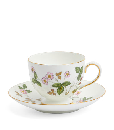 Harrods Wedgwood Wild Strawberry Teacup and Saucer- Buy online at McGrocer