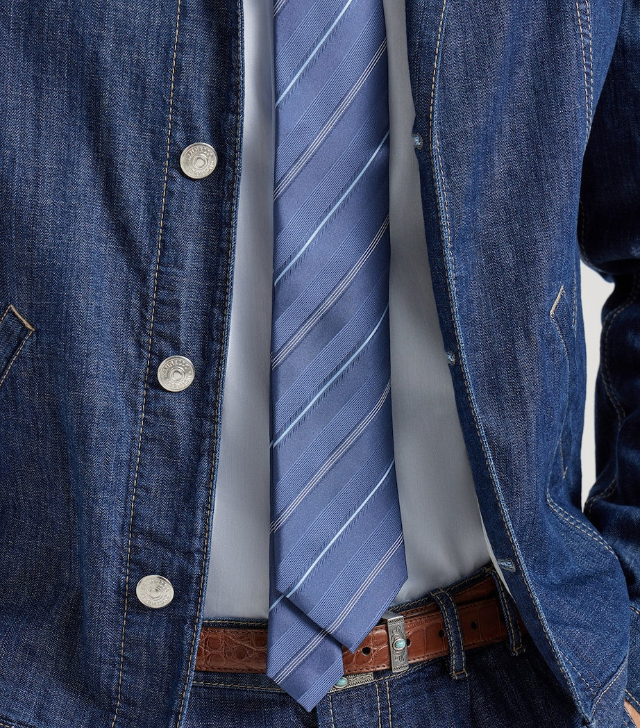 Brunello Cucinelli silk stripe tie (British brand)