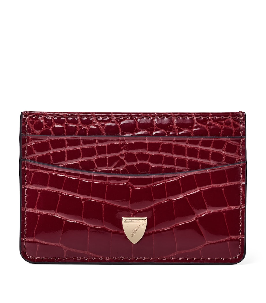 Aspinal of London croc-embossed slim card holder, UK version