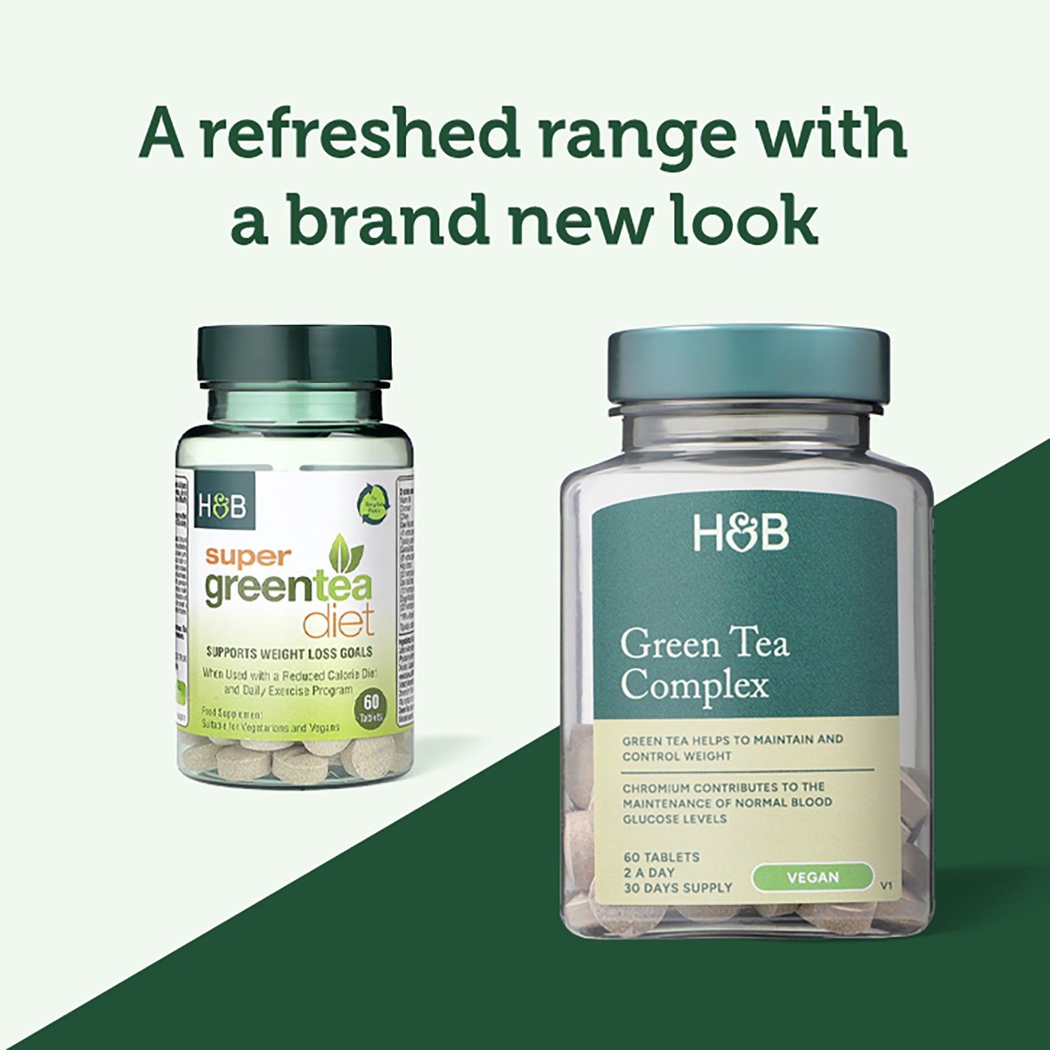 Holland & Barrett green tea complex tablets 60 count, UK version