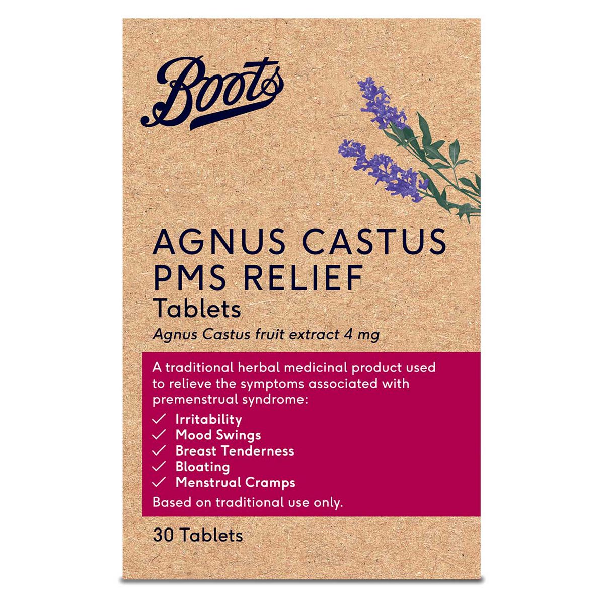 Boots PMS Relief Agnus Castus 4mg - 30 Tablets GOODS Boots   