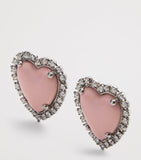 Valentino Garavani Coeur Hyperbole clip-on earrings with crystals, imported from the UK