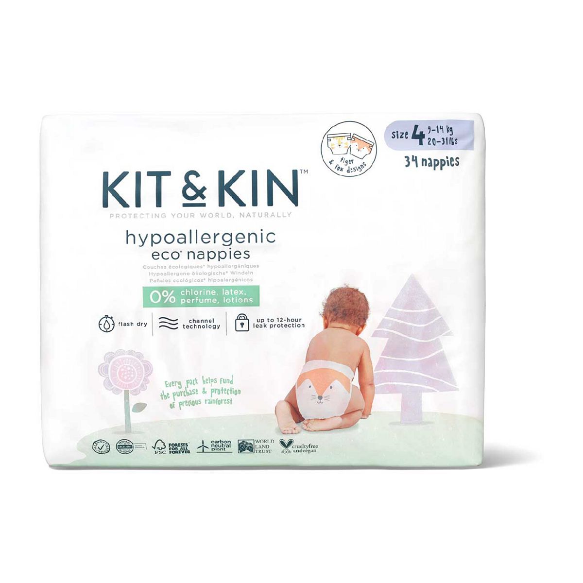 Kit & Kin Eco Nappies Size 4, 32 pack, 9-14kg/20-31lbs Toys & Kid's Zone Boots   