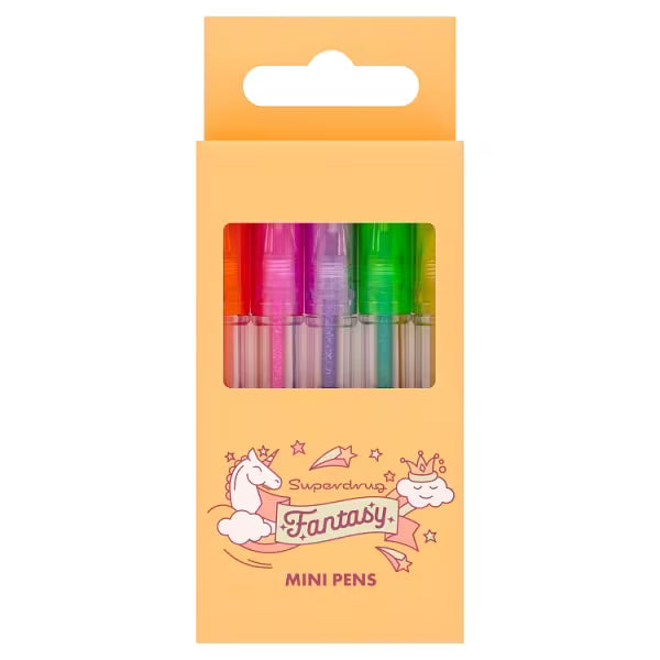 Fantasy Mini Pens Set x 5 plastic stationery - British product
