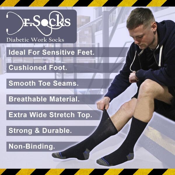 Dr.Socks men's breathable diabetic work socks multipack (British brand)