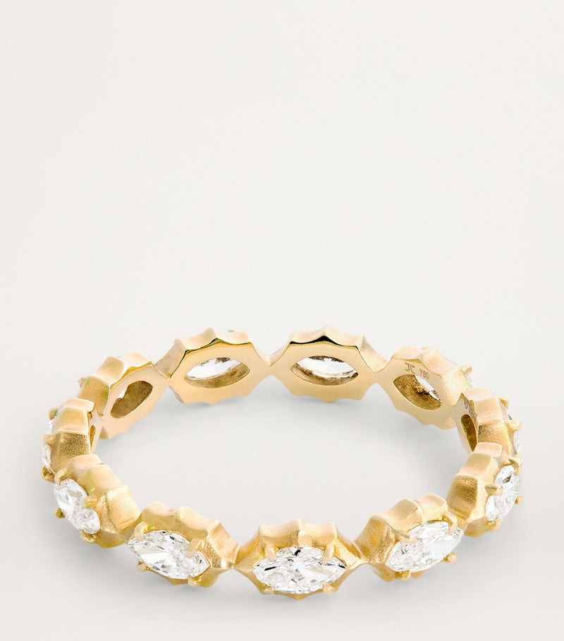 Jade Trau eternity ring large yellow gold diamond - British product