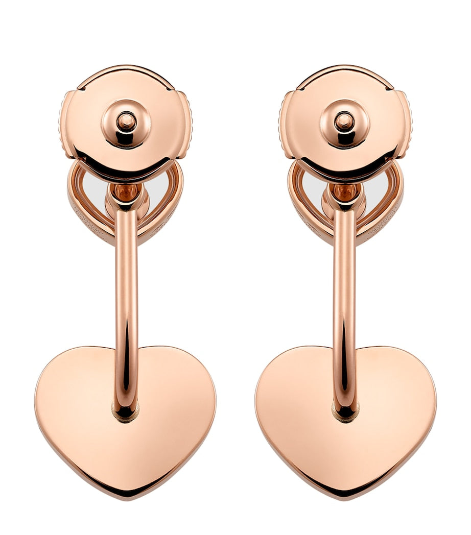 Chopard Happy Hearts rose gold earrings with diamond, imported from the UK