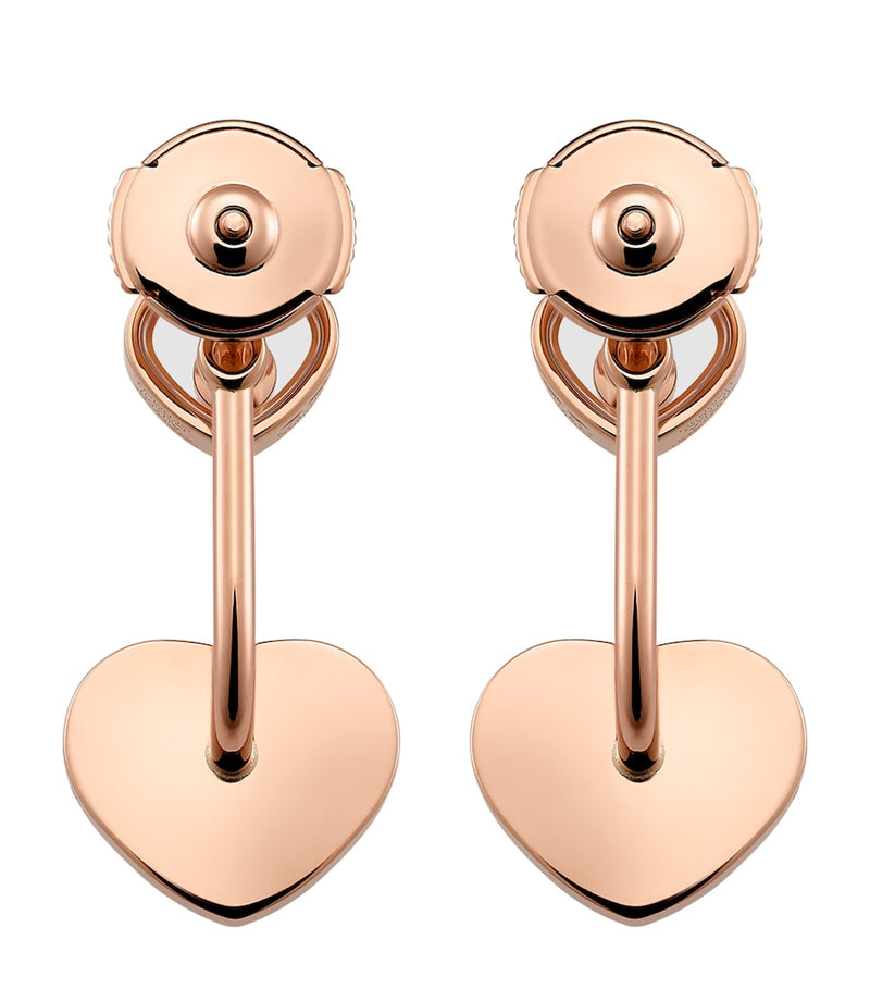 Chopard Happy Hearts rose gold earrings with diamond, imported from the UK