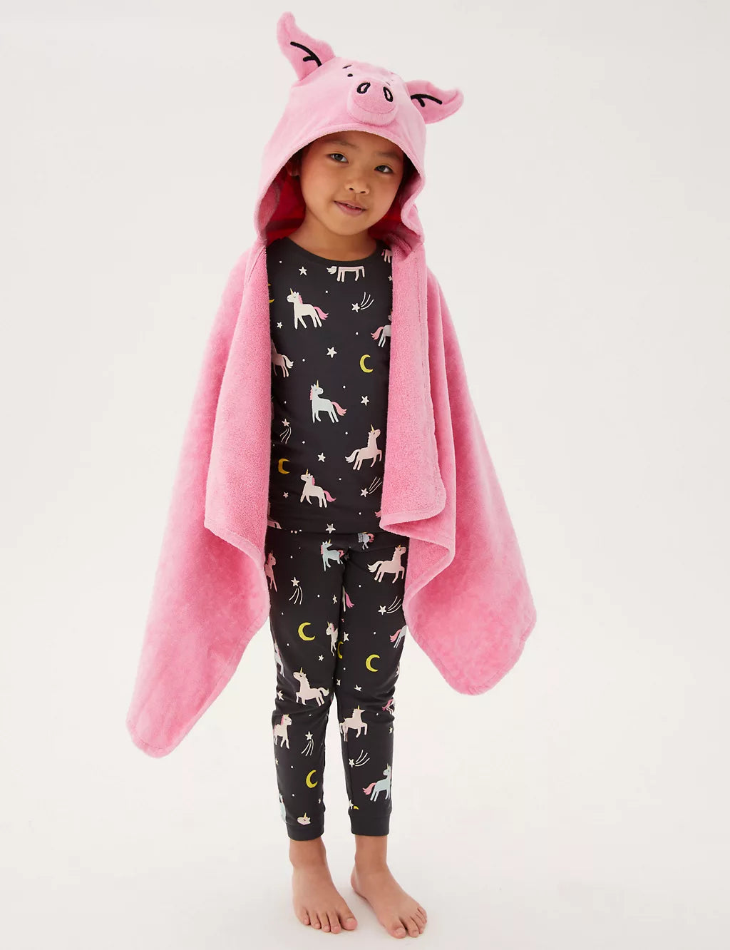 Pure Cotton Percy Pig™ Kids Hooded Towel Bathroom M&S   