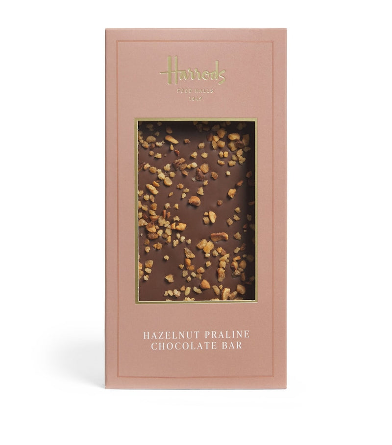 Harrods hazelnut praline filled chocolate bar 120g (British brand)