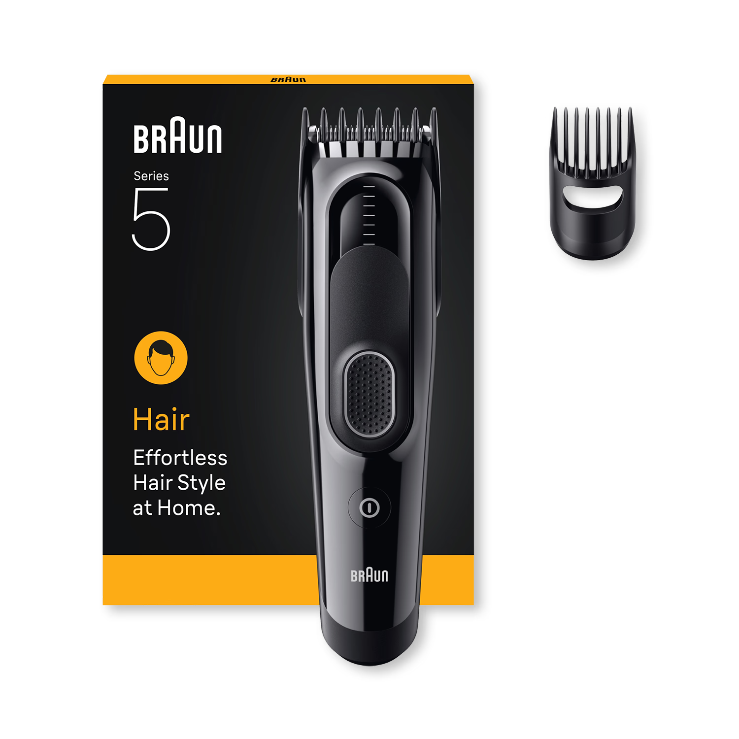 Braun hair clipper HC5510 black with accessories, UK version
