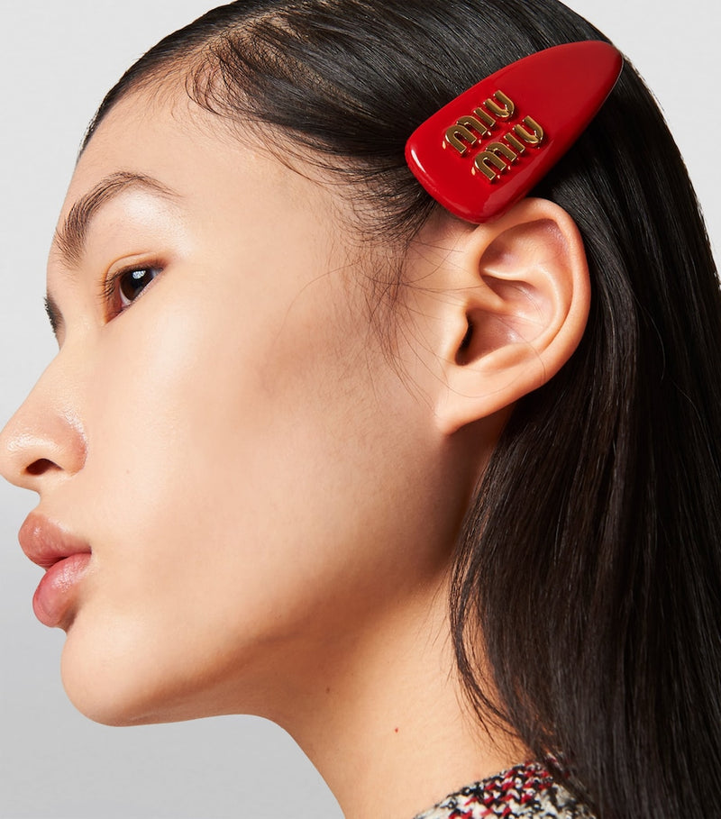 Miu Miu Leather Logo hair clip (British brand)
