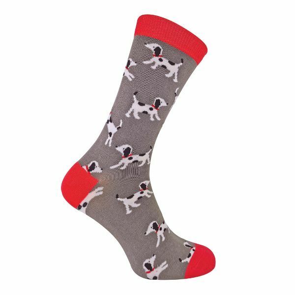 Mr Heron Mens Novelty Bamboo Socks with Dogs On 6-11 UK GOODS Superdrug Dalmatians (Charcoal)  