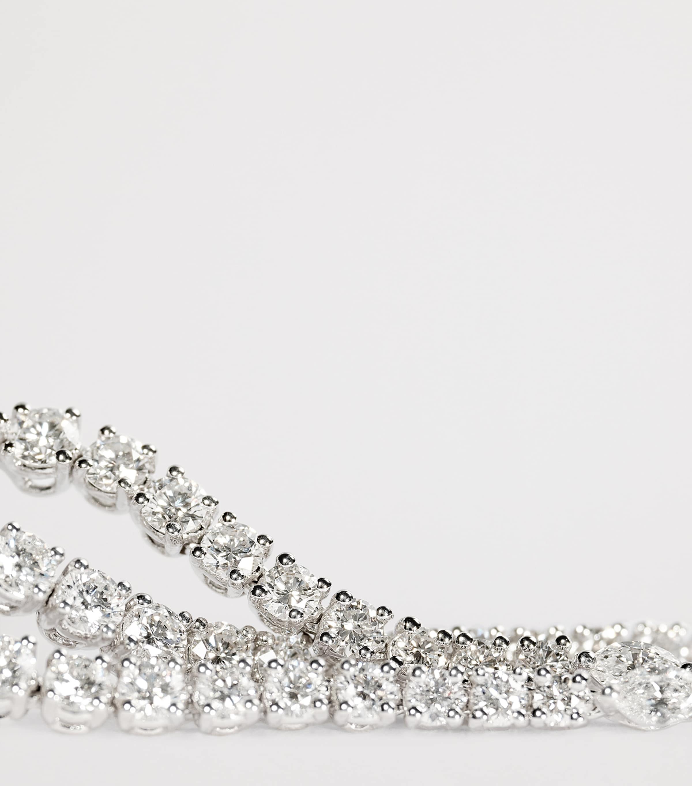 Yeprem white gold and diamond drop earrings (British brand)