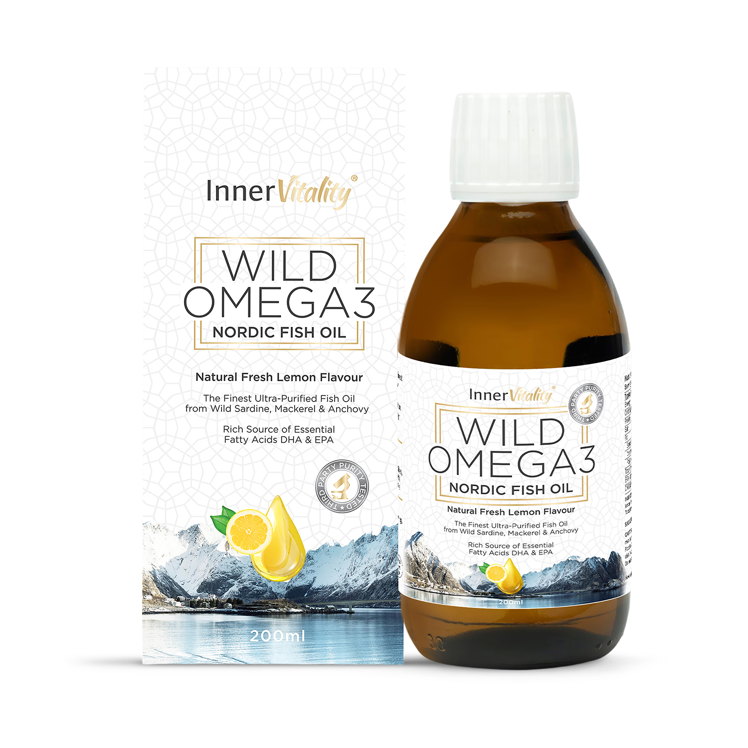 Inner Vitality Wild Omega 3 fish oil 200ml - British product