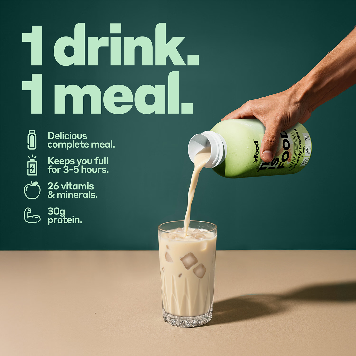 Yfood heavenly hazelnut meal drink 6x500ml - British product