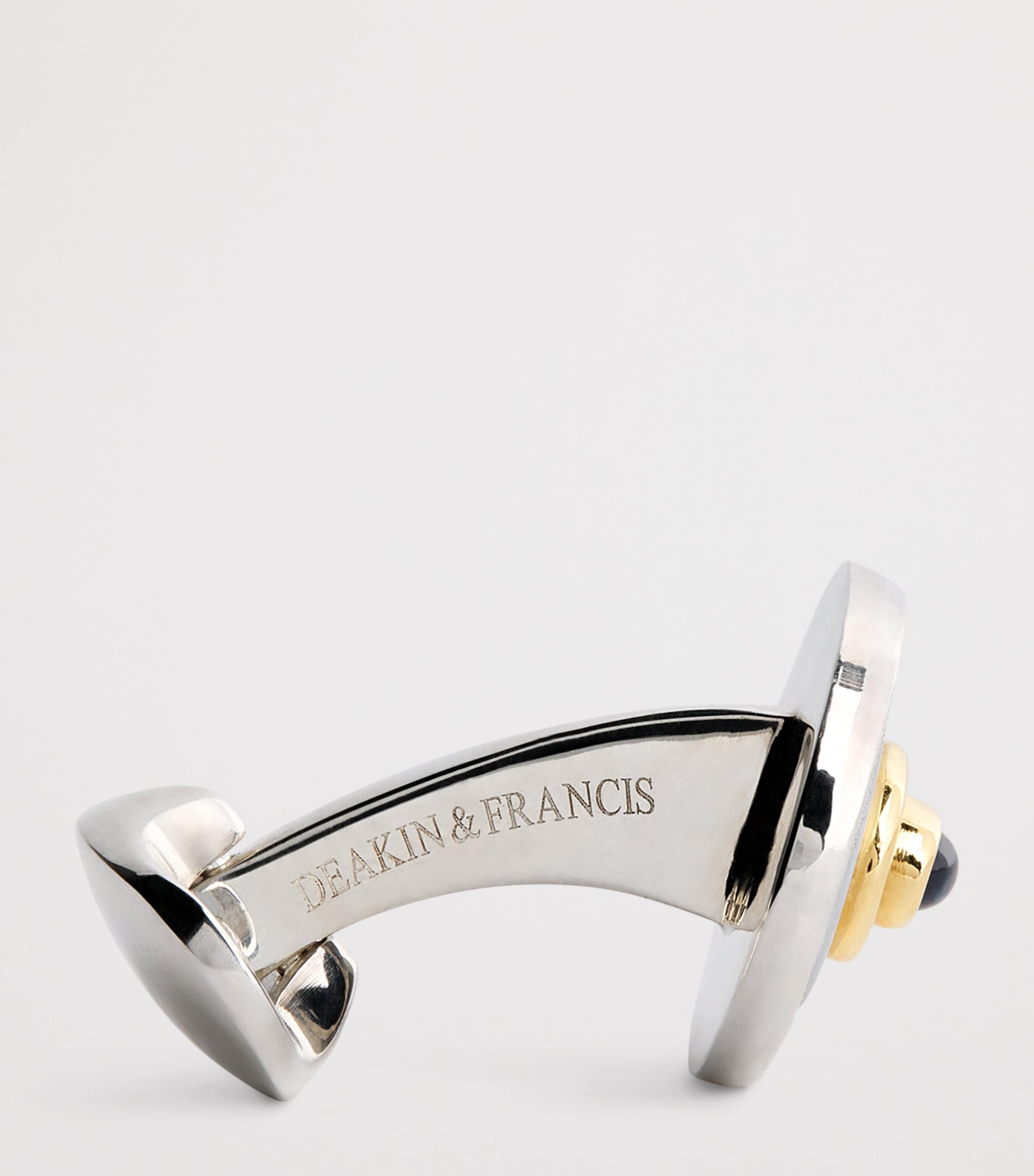 Deakin & Francis sterling silver cufflinks with gold wreath, UK version