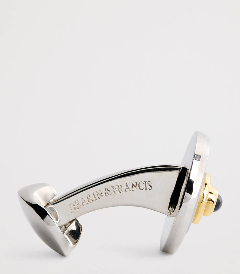 Deakin & Francis sterling silver cufflinks with gold wreath, UK version